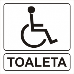 Toaleta dla niepełnosprawnych. Tabliczka